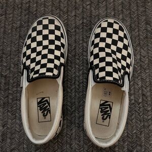 Vans Black and White Checkerboard Slip-Ons